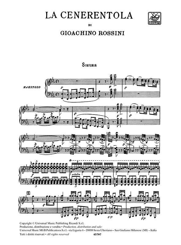 La Cenerentola - Opera Vocal Score - Vocal Score